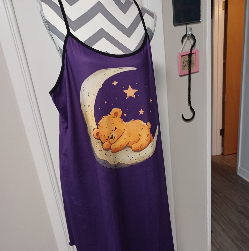 Women's Purple Bear Moon Slip Chemise